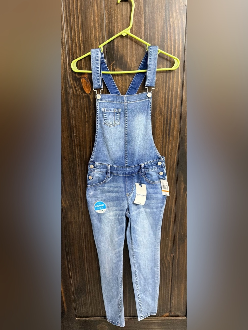 NWT-Wallflower Denim Cropped Overalls-Size: Small - Picture 4 of 8